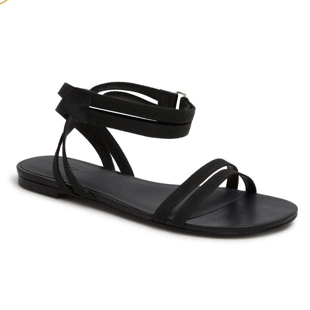 NEW Rebecca Allen The Flat Two Strap, Black  Sz 9